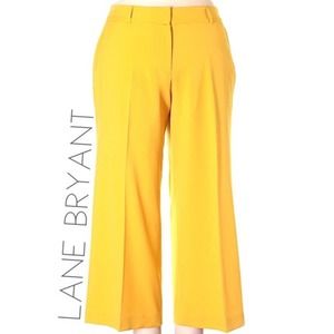 Lane Bryant Wide Leg Yellow Stretch Trouser